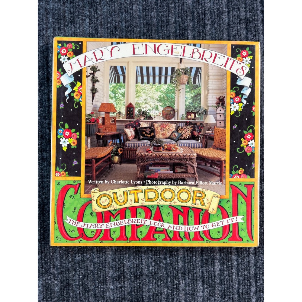 Vtg 90s MARY ENGELBREIT Outdoor Companion Book Hardcover Gardening Cozy DIY 1996